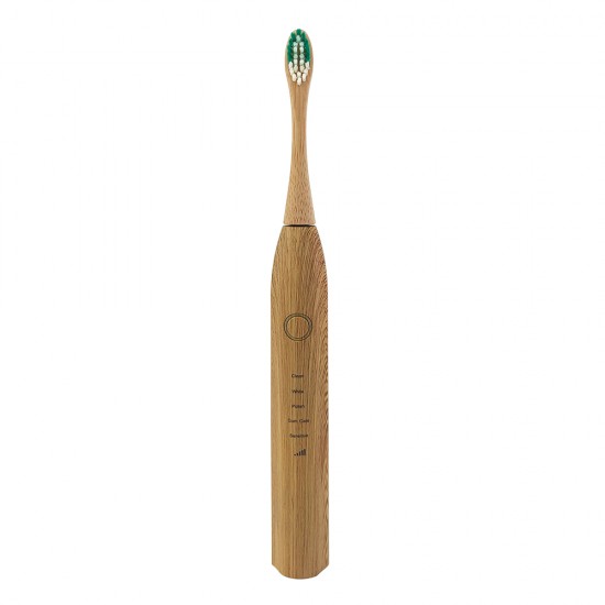 AchSchon 1set Sonic Bamboo Electric Toothbrush Waterproof Ultrasonic Automatic Tooth Brush With 3 Soft Head Oral Hygiene Clean