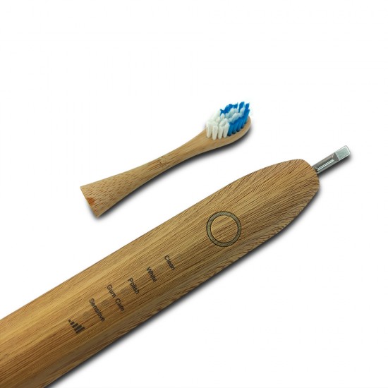 AchSchon 1set Sonic Bamboo Electric Toothbrush Waterproof Ultrasonic Automatic Tooth Brush With 3 Soft Head Oral Hygiene Clean