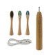AchSchon 1set Sonic Bamboo Electric Toothbrush Waterproof Ultrasonic Automatic Tooth Brush With 3 Soft Head Oral Hygiene Clean