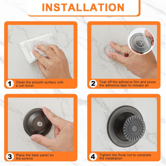 Aimai Forever Suction Cup Hooks for Shower, Removable Suction Hooks，Shower Wall inside Hangers No Drill Hooks Bathroom Mounting On Glass Shower Doors，Tile- 4 Pcs ，Waterproof, Dark Grey