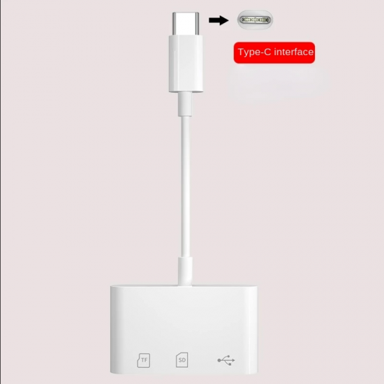 Adoter USB C SD Card Reader Adapter, 3 in 1 USB C to USB Camera Computer card adapter