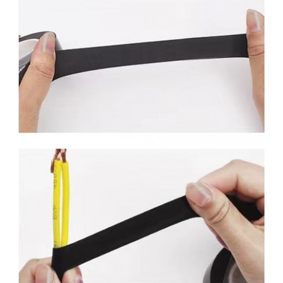MEBMIK Electrical Tape Black Waterproof PVC - 0.75In 65ft 1Pack High Temp Weatherproof Bulk Vinyl Heavy Duty Electric Insulation Tape for Indoor Outdoor