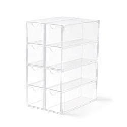 High Quality Desk Drawer Organizer - 8 Drawers,Office & Bathroom Storage Solution,Transparent Acrylic,Smooth Pull,Edge Polishing,Durable Non-Yellowing,Space Saving,Drawer Divider & File Organizer