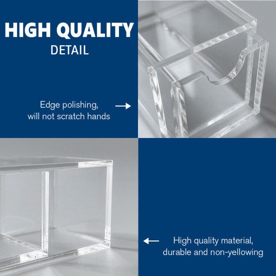 High Quality Desk Drawer Organizer - 8 Drawers,Office & Bathroom Storage Solution,Transparent Acrylic,Smooth Pull,Edge Polishing,Durable Non-Yellowing,Space Saving,Drawer Divider & File Organizer