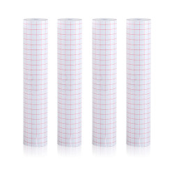 4 Rolls 12in x 16.4ft Clear Vinyl Transfer Tape Roll - High Quality Paper, Clear Contact Paper, Iron-On Transfer Tape For Vinyl, Easy To Measure & Cut, High Transparency