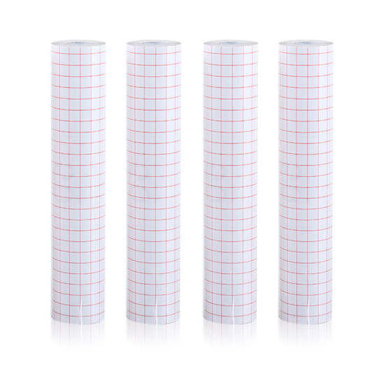 4 Rolls 12in x 16.4ft Clear Vinyl Transfer Tape Roll - High Quality Paper, Clear Contact Paper, Iron-On Transfer Tape For Vinyl, Easy To Measure & Cut, High Transparency