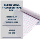 4 Rolls 12in x 16.4ft Clear Vinyl Transfer Tape Roll - High Quality Paper, Clear Contact Paper, Iron-On Transfer Tape For Vinyl, Easy To Measure & Cut, High Transparency