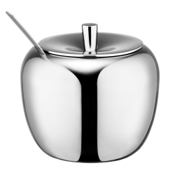 Adodeen Premium 18/8 Stainless Steel Apple-Shaped Sugar Bowl Containers for kitchen use