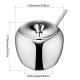 Adodeen Premium 18/8 Stainless Steel Apple-Shaped Sugar Bowl Containers for kitchen use